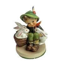 Hummel 58/0 Playmates TMK5 Boy With Basket Of Bunny Rabbits 4” Tall - $21.95