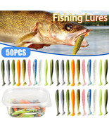 50x Curly Tail Soft Fishing Lures Kit 2.17Inch Fish Baits Mixed Colors w... - £11.76 GBP