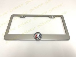 3D Buick Logo Emblem Badge Stainless Steel Chrome Metal License Plate Frame  - $23.44