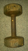 Vintage York Dumbbell Barbell Free Weight 15 Pounds Classic RoundHead Round - $1,840.08 MXN