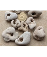 10 small Medium Beach Natural Pebbles Stone Rock with holes WOW from Isr... - £3.74 GBP