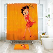 Betty Boop 01 Shower Curtain Bath Mat Bathroom Waterproof Decorative Bathtub - £18.37 GBP+
