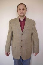 Ralph Lauren Chaps Mens Wool Houndstooth Sports Coat Blazer Jacket 42R - £36.95 GBP