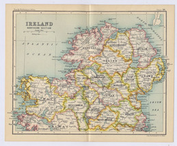 1912 Antique Map Of Northern Ireland / Belfast Londonderry / Verso Dublin Map - £23.20 GBP