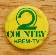Vintage Pinback Button Channel 2 Country KREM-TV Spokane Washington - $10.88