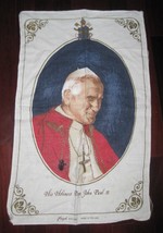 Vintage Fingal Linen Ireland Catholic POPE JOHN PAUL ll Souvenir Cloth P... - $19.99