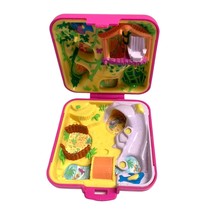 Vintage Polly Pocket With Doll Girl 1989 BLuebird Square Playset Wild Zoo Jungle - $24.74