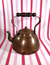 Beautiful Vintage Tagus Gooseneck Copper Tea Kettle with Wood Handle Por... - $28.00