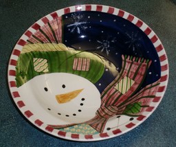 LARGE Laurie Gates Snowman Collectible Bowl From 2000 Christmas Centerpi... - $48.49