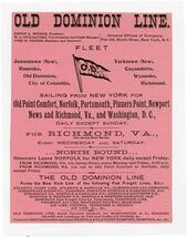 Original 1890's Old Dominion Line Ad Fleet Flag New York Richmond - $19.78