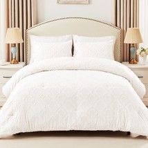 3-Piece Tufted King Size Comforter Set, Soft Fluffy Shabby Chic Comforte... - $51.99