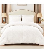 3-Piece Tufted King Size Comforter Set, Soft Fluffy Shabby Chic Comforte... - £40.64 GBP