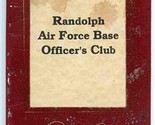  Randolph Air Force Base Texas Officers Club Wine List San Antonio Texas... - $17.82