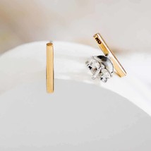 Bronze Mini Bar Post Earrings 10x1mm - $370.87 MXN