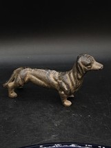 Cast Iron Black Daschund Weiner Dog Doxie Paperweight Doorstop 6” Long READ - £15.81 GBP