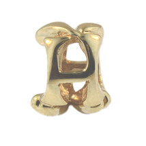 Authentic Trollbeads 18K Gold 21144H Letter Bead H, Gold - $337.50