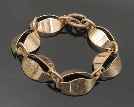 NAPIER 925 Silver - Vintage Shiny Rose Gold Plated Chain Bracelet - BT8178 - £68.83 GBP
