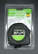 Pittsburgh Quick Find Tape Measure 25ftx1in Rubber Wrapped Case *Choose One*Read - $5.99