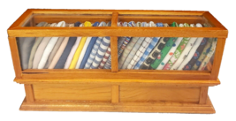Vtg 1:12 Scale Dollhouse Sewing Store w/&quot;Fabric Bolts&quot; Wood Display Case Cabinet - £42.99 GBP