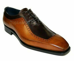 Handmade Men&#39;s Leather Luxury Lace Up Oxfords Unique Design Custom Shoes-505 - £191.83 GBP