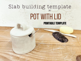 Pot with lid pottery template, pottery tool, salt cellar with lid , ceramic patt - £3.54 GBP
