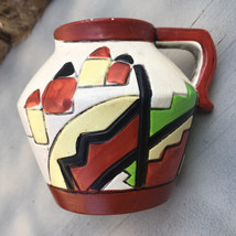 Vintage Collectible Pitcher Jug Vase Handmade Pueblo RainCloud Pottery Handle - £15.77 GBP