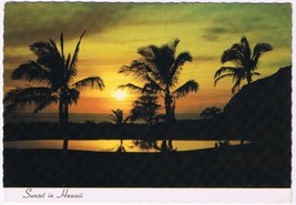 Hawaii Postcard Sunset In Hawaii Palm Trees - £1.74 GBP