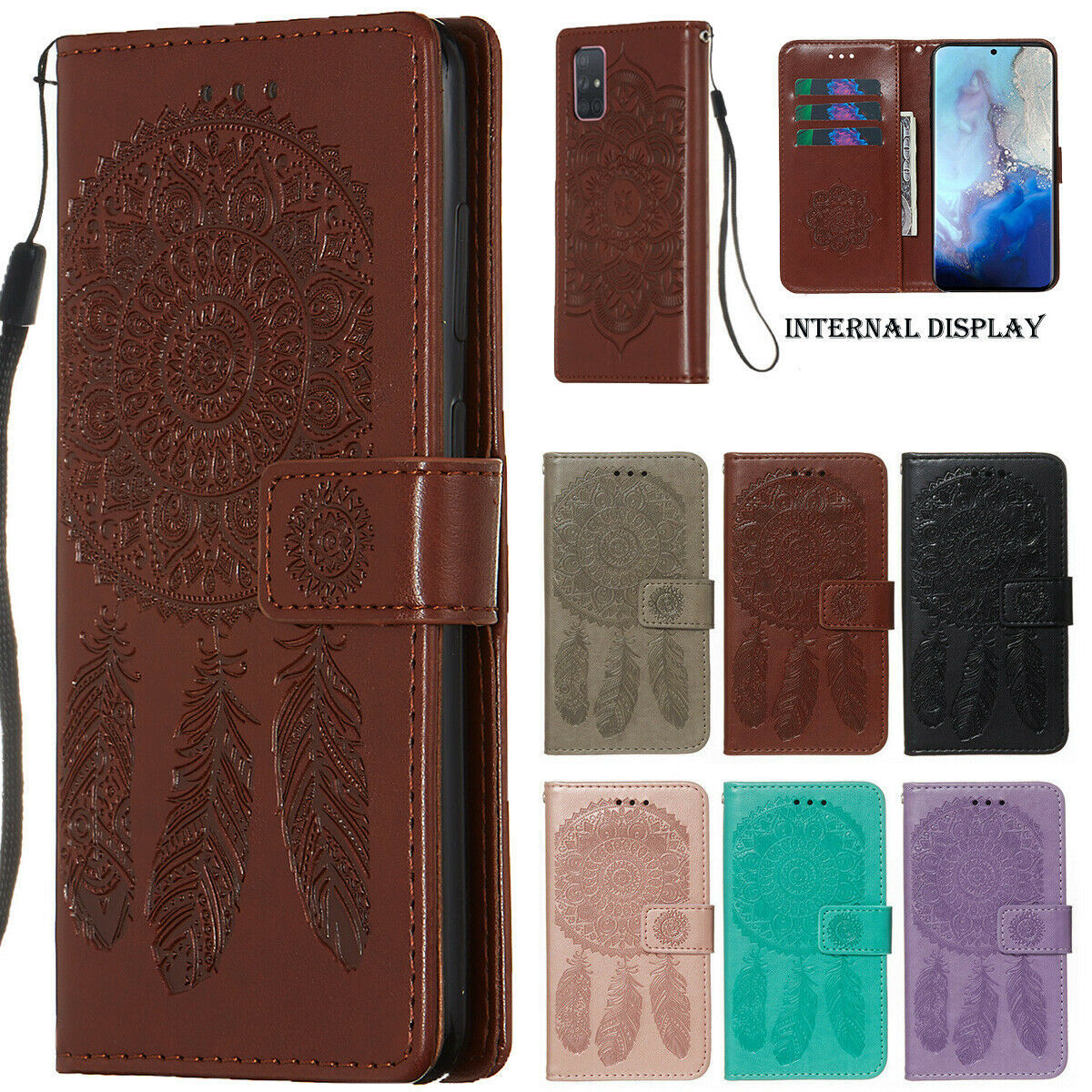K51) Leather wallet FLIP MAGNETIC BACK cover Case for Samsung Galaxy