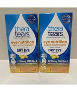 2  Thera Tears Eye Nutrition Advanced Omega-3 Vitamin 90 Softgels EXP 7/24+ - £11.67 GBP