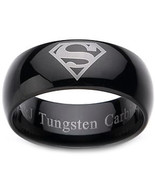 (New With Tag) Black Tungsten Carbide Superman Wedding Band Ring-Price f... - £46.90 GBP