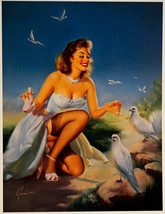 Pin-up Poster Print Edward Runci Pleasing Her Flock 1953 - $12.99