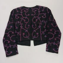 Sarah Elizabeth Women's 14 Black/Red Floral Embroidered One Button Blazer Jacket image 2