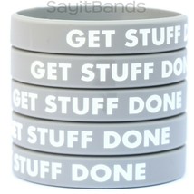 5 GET STUFF DONE Wristbands - Color Filled Modivation Silicone Bracelet Bands - £7.01 GBP