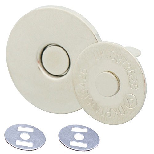 Bluemoona 50 Sets - 18MM 3/4" Thin Round Magnetic Clasps Snap Closure Purse Hand