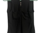 Soho Jeans Womens Black Sleeveless 1/2 Zip Semi Sheer Top Size s Capsule - $12.64