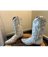 Laredo Women&#39;s Haisley Western Cowboy Boot Off White w/ Studs, 52201, sz... - $98.01