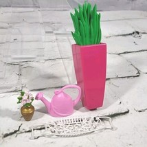 Barbie Accessories Tall Standing Plant Basket Watering Can  - $9.89