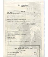 The Jockey Club Menu Washington DC 1990&#39;s - £46.04 GBP