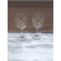 Libbey Vintage Happy Birthday Wine Glasses, Set of 2, Stemmed Wine Glass Decor - £11.81 GBP