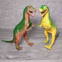 Lot of 2 Imperial 1985 Tyrannosaurus Rex T-Rex Dinosaur 8&quot; Toys Vintage - $22.46