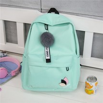 New Korean Nylon Printing Solid Backpack Girl School Bags for Teenage College Wi - £17.13 GBP