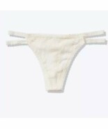 VICTORIA&#39;S SECRET PINK FLORAL LACE ALLOVER STRAPPY THONG WHITE SIZE M PA... - €14,45 EUR