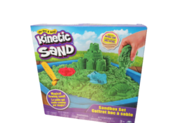 Spin Master Kinetic Sand Sand Box Set 3 Tray Molds 1lb Green Sand Complete - £15.81 GBP