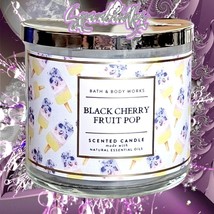 Bath &amp; Body Works Black Cherry Fruit Pop 3 wick Candle - Essential Oils ... - $26.72