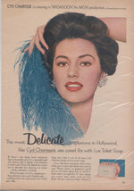 Vintage Cosmetic Ad 1954 Lux Toilet Soap Cyd Charisse  Wall Art - Bath D... - £3.13 GBP