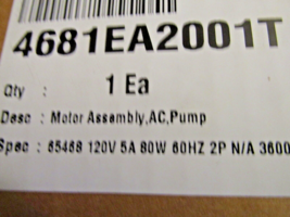 Lg Washing Machine Drain Pump &amp; Motor Assembly - Pt. No. 4681EA2001T - New! - £18.77 GBP