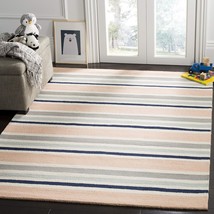 SAFAVIEH Kids Collection Area Rug - 6&#39; x 9&#39;, Ivory &amp; Multi, Handmade Stripe Wool - $261.99