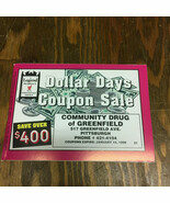 Community drug of Greenfield PA 1998 dollar days coupon sale booklet mov... - $27.08 CAD