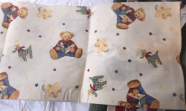 Handmade Curtain Valance Daisy Kingdom Blue Jean Teddy Baby Album Tossed... - £11.54 GBP