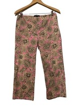 KAREN KANE LIFESTYLE Pink Floral Ankle Pants Size 8 Medium - $19.31